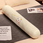 Silindriline padi jala- ja v&ouml;&ouml;kohapadi Padi magamiseks Pikk padi Jahutav ja armas &Uuml;hev&auml;rviline Lateksist J&auml;&auml;ribaga padi Voodi 65cm