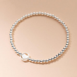 Moodne Ehtne 925 Sterling H&otilde;be Minimalistlik S&uuml;da 3mm Helmed Elastsus K&auml;ev&otilde;ru Naistele Pulma Ehted Kingitus DB1179