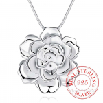 925 Sterling Silver Lotus kaelakeed ja ripatsid naistele Elegantne lilleline l&uuml;hike kaelakee Sterling h&otilde;bedane peen ehe Bijou 45cm