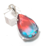 Natural Bi-Color Tourmaline 925 Sterling Silver Jewelry Pendant 1.85 i2r40