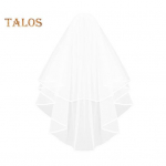 Pruudiloor Kahekihiline &uuml;hev&auml;rviline lint serva disainiga pulmaloor Pehme v&otilde;rkmaterjal Prom Cosplay loor kammiga valge