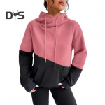 Lady Fall Winter Hoodie Colorblock Pingutusn&ouml;&ouml;riga kapuutsiga pikkade varrukatega elastsed k&auml;tised ja all&auml;&auml;r suure taskuga, paks sportlik fitness-top S roheline
