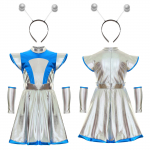 T&uuml;drukute tulnuka rollim&auml;ngu metallik kleit kosmos Halloweeni kost&uuml;&uuml;m pidu koolietendus karnevali cosplay kost&uuml;&uuml;m 7-8 Years h&otilde;be