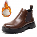 Chelsea Saapad Meeste Platvorm Briti Stiilis Vabaaja L&uuml;hikesed Saapad Korstna Kujulise Paksendatud Termilised Martini Saapad 42