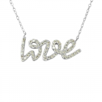 LOVA LOLA VAN DER KEEN - Collier LOVE - Joaillerie Prestige - Diamant de Synth&egrave;se - Argent Massif 925 Milli&egrave;mes - Bijou Femme