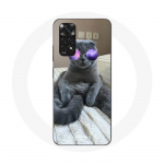 Coque Maniacase pour Redmi Note 11 Pro 5G Chat avec Lunettes de vue violettes