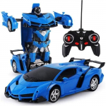 Voiture t&eacute;l&eacute;command&eacute;e &ndash; Transformers Robots in Disguise &ndash; Robot 2 et 1 &ndash; Bleu &ndash; Int&eacute;rieur &ndash; Mixte &ndash; Enfant