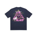 Palace FW21 Da One T-s&auml;rk Merev&auml;esinine Kolmnurk Multikakujutisega &Uuml;mmargune kaelus L&uuml;hikesed varrukad Unisex T-s&auml;rk P21TS051 M