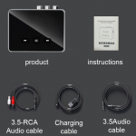 Auto Bluetooth 5.4 vastuv&otilde;tja saatja aptX HD 3,5 mm Jack Aux juhtmevaba adapter Muusika teleri jaoks Auto 2 RCA helivastuv&otilde;tja adapter must