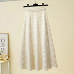 S&uuml;gistalvine kudumine pikad seelikud naistele Elegantne &uuml;hev&auml;rviline k&otilde;rge v&ouml;&ouml;kohaga seelik Naine suur kiiksuga pikk seelik XXL