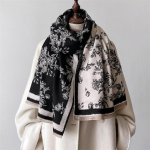Talvine soe sall Elegantne lilleline ka&scaron;miirist sall naistele paks tekk Pashmina Bufanda tutt Naine pikk foulard