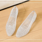 Kristallglitteriga sandaalid naistele, kerged kummist kingad, paksud kontsad, libisemiskindel pehme tald, suvised pealepandavad kingad, sandalias Mujer CN36 (Foot 22cm)