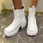 Fashion Outdoors 2024 Kvaliteetsed naiste saapad Paksu tallaga uus talvine &uuml;mmargune pea Mood vabaaja mugavad saapad Botines Mujer 35 valge