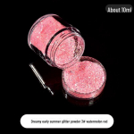Dreamy Summer Glitter Mix: Hexagonal Sequins, Laser, and Fine Glitter in DIY Hemp Material. 3# arbuusipunane v&auml;rv