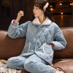 Pluss suurus Sametised Talvised Naiste Soojad Koduriided &Ouml;&ouml;riided Daamide Flanell Paks Korall Fliis Armsad Multikad Pidžaamad Suur Suurus Pijama M