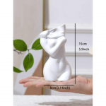 P&otilde;hjamaade Instagram RESIN Vaas Keraamika Kunst Naiste keha Skulptuur Vaasid Ripats Lauakaunistus Lilleseade Kuivatatud Lill valge