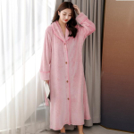 N&ouml;&ouml;bigi kraega hommikumantel naistele, paksenenud pikk hommikumantel, korallfliisist hommikumantel meestele, suur &ouml;&ouml;riietus, s&uuml;gis-talv, flanellist koduriietus 3XL gray
