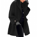 S&uuml;gis- ja talvevillane naiste mantel Villane kontrastne mantel S