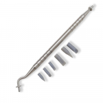 Dental Resin Brush Pens Stainless Steel handle Shaping Silicone Soft Head Adhesive Tools For Porcelain Teeth Composite Cement 1 set