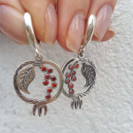 Vintage rippuvad k&otilde;rvar&otilde;ngad naistele Loomingulised taimelehed punased k&otilde;rvar&otilde;ngad armsad ehted h&otilde;bedased kingitused