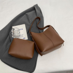 Bucket &otilde;lakoti komplekt naistele Retro Pure Color Suure mahutavusega ostukotid koos v&auml;ikese rahakotiga Uued uusimad k&auml;ekotid 27x27x12cm brown