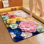 3D Flower Cross-Border Vannitoa p&otilde;randamatt &ndash; libisemisvastane, kiiresti kuivav, vett imav vaip 50*80cm