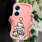 V&auml;rvitud muster Big Wave Edge pehme silikoon materjal Macaron telefoni &uuml;mbris p&otilde;rutuskindel kaitsev kummist &uuml;mbris OPPO Reno Realme jaoks OPPO A11S roosa