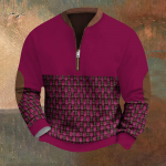Meeste Retro Casual gradienttr&uuml;kiga kampsun XXL