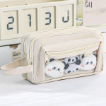 L&auml;bipaistva esitasku disainiga mitmekihiline pliiats, suur mahutavus ja armsad &otilde;pilastarbed beež