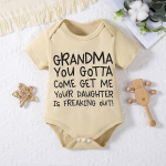 Vasts&uuml;ndinu beebi armsate t&auml;htedega prinditud loosung 100% puuvillane body, l&uuml;hikeste varrukatega kombinesoon 1-3M