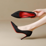 Black Suede Stiletto Heels &ndash; 2024 Women's Pointed Toe Formal Work Shoes Black patent leather [heel height 5 cm]. 33 must