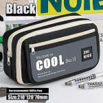 Suure mahutavusega &uuml;heksa kihiga klapitav panda pliiatsikott, &otilde;pilase pliiatsikarp, kirjatarvete karp must