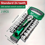 21 tk 1/4 3/8 1/2 tolli p&otilde;rkmehhanismiga padrunv&otilde;tmete komplekt, ajamipadrunite komplekt, uuendage oma auto ja mootorratta remonti 3/8 inch (21 pieces) black