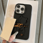 Nahatunnetusega telefoni&uuml;mbris iPhone 11 13 16 Pro Maxile, iPhone XR XS Maxile, 14 15 Pro Maxile, 12 13 Pro Maxile, 16 Plusile, 13 Prole, 14 Prole, multifilmimaalinguga makarooniv&auml;rvides iPhone 16 Pro Max roosa