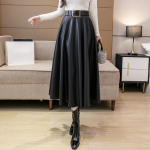 Klassikalised kunstnahast pikad seelikud v&ouml;&ouml;ga k&otilde;rge v&ouml;&ouml;kohaga moodne vihmavarju naiste s&uuml;gis-talv M kohv