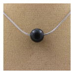 Pierres et Min&eacute;raux. Collier 1 perle S&eacute;raphinite 8 mm Chaine en acier inoxydable.