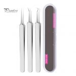 Mustpeade eemaldamise t&ouml;&ouml;riist Roostevabast terasest akne pintsetid selge naha jaoks Mustpeade eemaldamise pintsetid libisemisvastase k&auml;epidemega akne eemaldamise t&ouml;&ouml;riist 4pcs