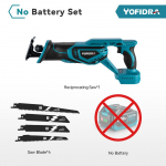 YOFIDRA Harjadeta Tikksaag K&auml;gasaag Saber Multifunktsionaalne Saag Metallipuu Toru L&otilde;ikamiseks 4 Teraga Makita 18V Akule Without Battery