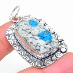 K2 Blue Azurite Handmade 925 Sterling Silver Jewelry Pendant 1.81 c2n29
