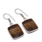 Tiger Eye Handmade 925 Sterling Silver Jewelry Earring 1.42 m0g56