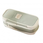 Suure mahutavusega pliiatsitaskuga, laiendatava p&otilde;hjaga, vastupidav Oxfordi materjalist pliiatsi hoiukott j&auml;rve sinine v&auml;rv