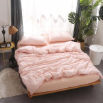 Jaapani MUJI-stiilis puuvillane pestud neljaosaline voodipesukomplekt - &Uuml;hev&auml;rviline tekikott ja voodilina 1.2m Fitted (Duvet Cover 150x200cm)