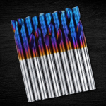 10 tk freesl&otilde;ikurit 3,175 mm sinise nanokattega varrega &uuml;he teraga spiraalgraveerimisriistad karbiid