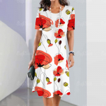 Uued naiste kleidid Lilletr&uuml;kiga suvine elegantne kleit Naiste l&uuml;hikeste varrukatega kleidid Moodsad &uuml;lisuured riided 4XL