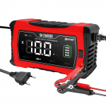 12V-24V 10A Akulaadija Autole ATV Veoautole Auto Toide Liitium LiFePO4 AGM GEL SLA M&auml;rg Kuiv Pliiakule Impulssremont EU Plug punane