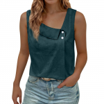 Varrukateta Naiste Topid &Uuml;hev&auml;rvilised Moekad Vabaaja Lahtised V-kaelusega Pluss Suuruses S&auml;rgid XXL tumeroheline v&auml;rv