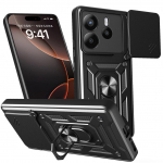 Kaamerakaitse&uuml;mbris Xiaomi Redmi Note 14 4G Note14 5G Redmi 14R 14C Redmi 13 jaoks, soomustatud h&uuml;briid metallist s&otilde;rmusehoidjaga tagakaas For Redmi Note 14 5G