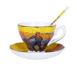 LuuKeraamika Van Gogh Kunstimaal T&auml;htede &Ouml;&ouml; P&auml;evalilled K&uuml;lvaja Iirised Saint-remy Teetassid Kruusid Kohvitassialused Lusikad Komplekt yellow