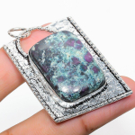 Ruby in Fuchsite Ethnic 925 Sterling Silver Jewelry Pendant 2.05 c6t59