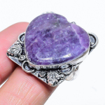 Lepidolite Stone Handmade 925 Sterling Silver Jewelry Ring Size 9 f2s15